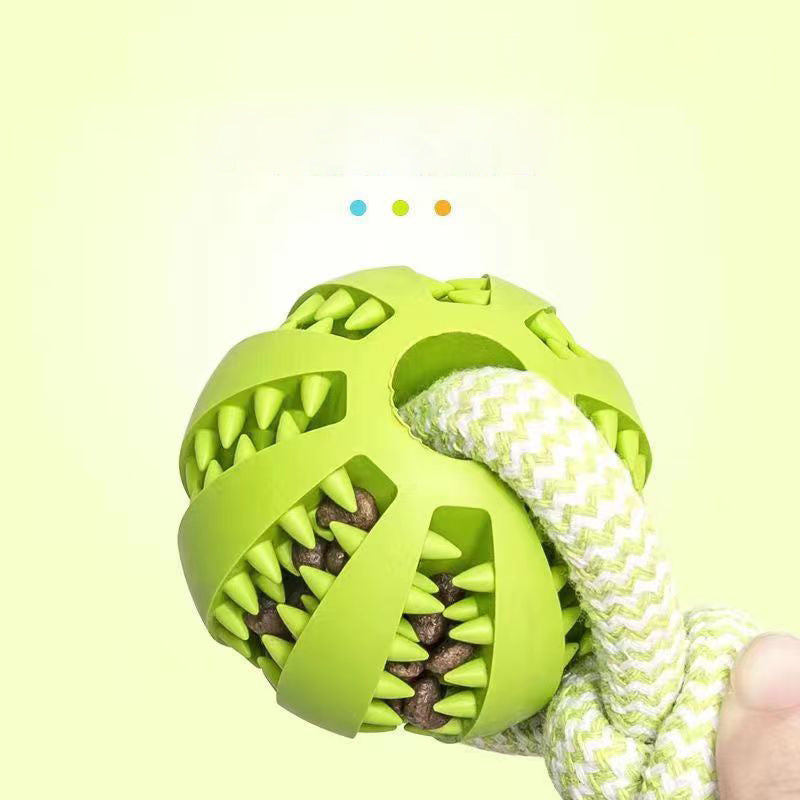 JMT-026250 Interactive Dog Toy with Treat Ball and Hemp Rope for Small Dogs - Durable Chew Toy for Dental Health and Reducing Destructive Behavior