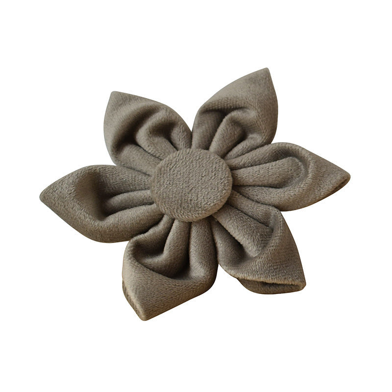 JMT-026442 Gold Buckle Flannel Chest Strap with Bow and Flower for Dogs - Multiple Sizes Available