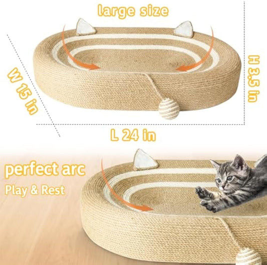 JMT-026570 3-in-1 Cat Scratcher Bed with Sisal Pads for Indoor Cats - Anti-Slip Design, Durable and Comfortable