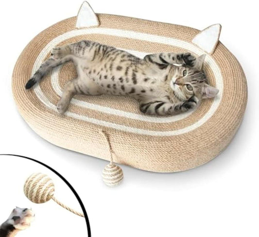JMT-026570 3-in-1 Cat Scratcher Bed with Sisal Pads for Indoor Cats - Anti-Slip Design, Durable and Comfortable