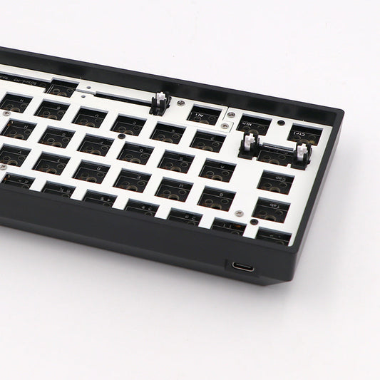 JMT-026570 Custom RGB Wired Keyboard for PC with USB and Bluetooth Connectivity - GK61X Semi-Finished Black Shell
