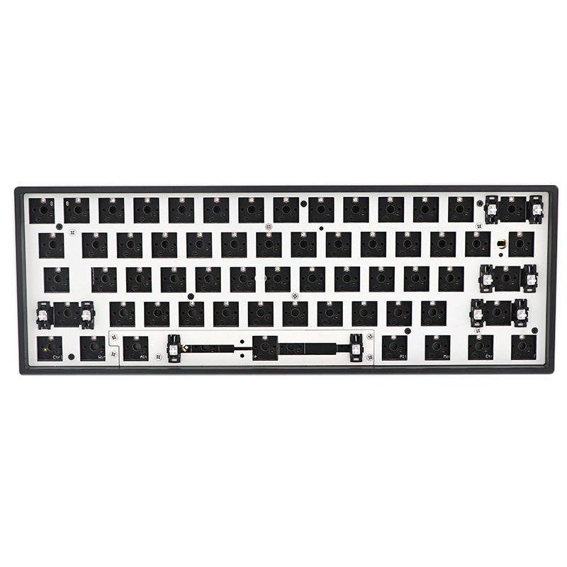 JMT-026570 Custom RGB Wired Keyboard for PC with USB and Bluetooth Connectivity - GK61X Semi-Finished Black Shell