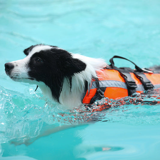 JMT-027018 Cooling Pet Life Jacket for Dogs, High Buoyancy Swim Suit in Orange, Multiple Sizes Available