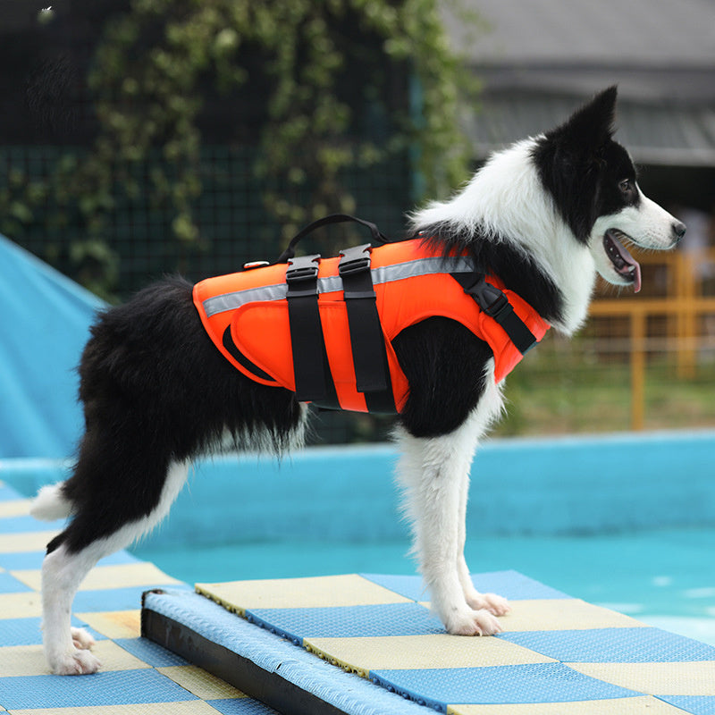 JMT-027018 Cooling Pet Life Jacket for Dogs, High Buoyancy Swim Suit in Orange, Multiple Sizes Available
