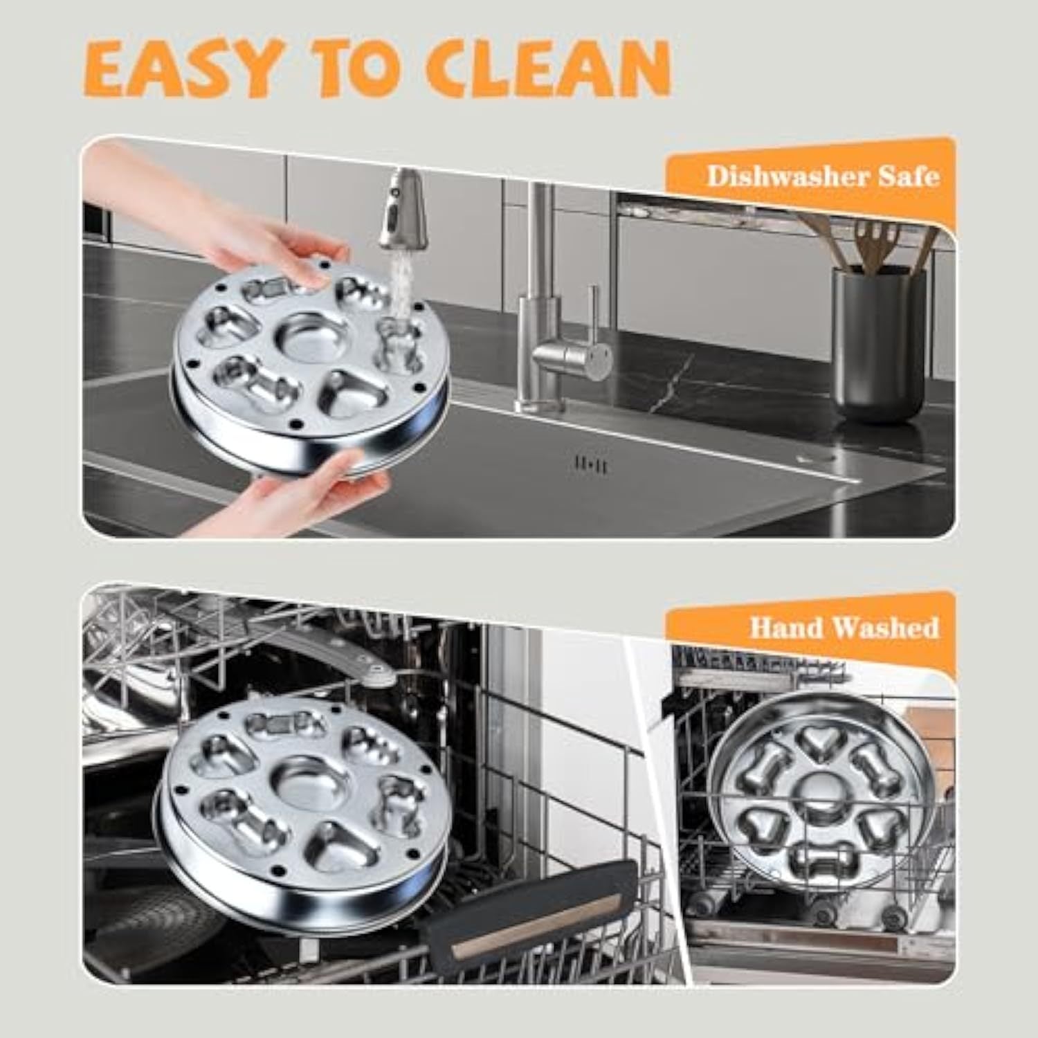 JMT-027082 Non-Slip Slow Feeder Dog Bowl: Durable Stainless Steel with Heart and Bones Design, Suitable for All Dog Sizes