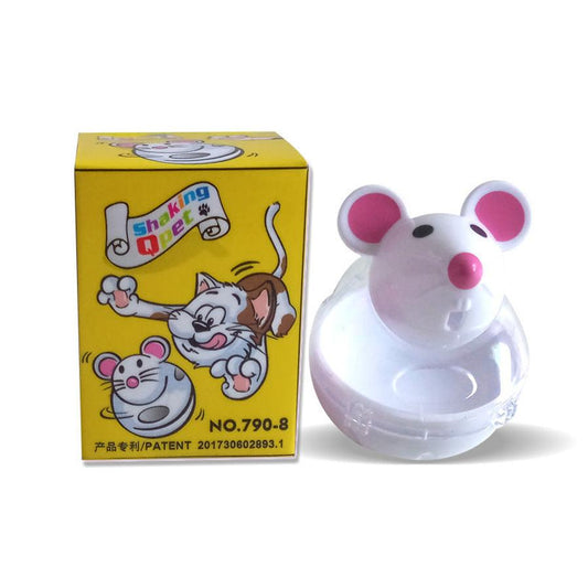 JMT-027274 Cat Mouse Shaped Leaky Tumbler Ball - 5 cm Diameter, 7 cm Height, Ideal for Playful Pets