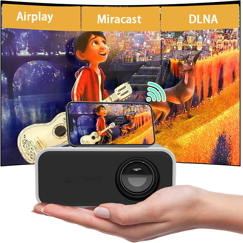 JMT-027274 Compact LED Mini Projector with 1080P Support for Wireless and Wired Streaming on Android and iOS Devices