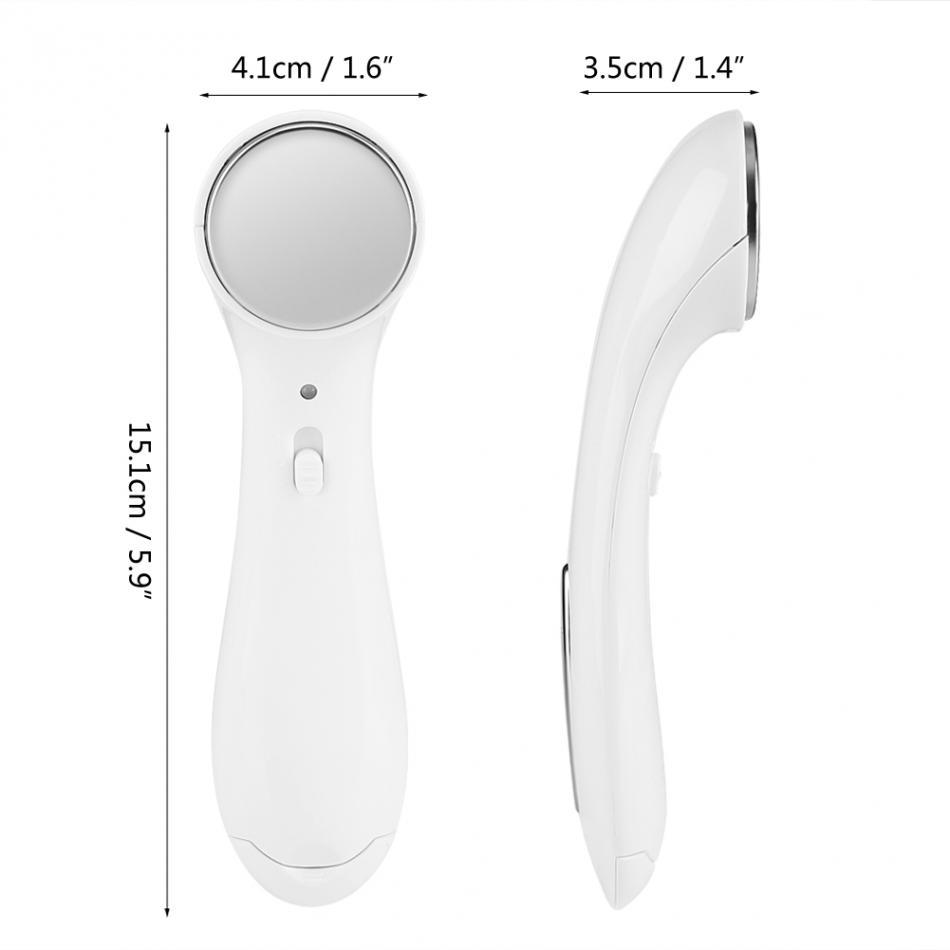 JMT-027658 Ultrasonic Facial Massager for Skin Tightening, Anti-Aging and Pore Cleansing, White/Pink
