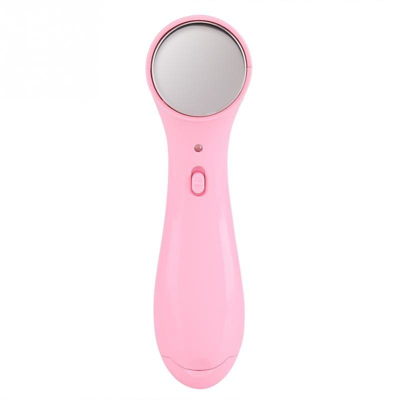JMT-027658 Ultrasonic Facial Massager for Skin Tightening, Anti-Aging and Pore Cleansing, White/Pink