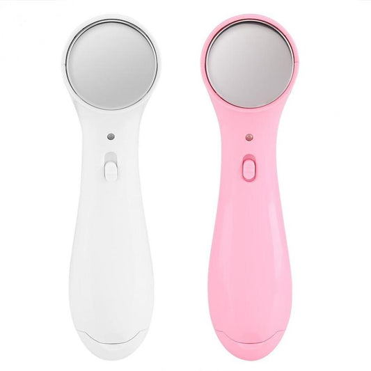 JMT-027658 Ultrasonic Facial Massager for Skin Tightening, Anti-Aging and Pore Cleansing, White/Pink