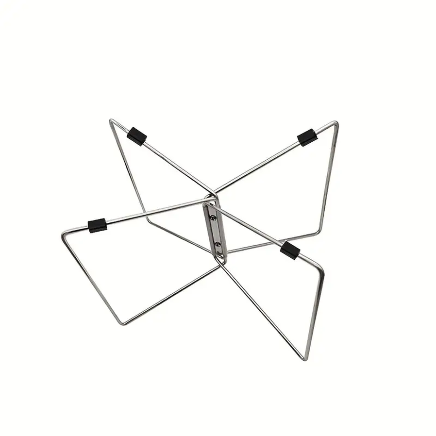 JMT-028298 Portable Stainless Steel Folding Rack with Moisture-Proof Insulated Storage Base for Outdoor Use
