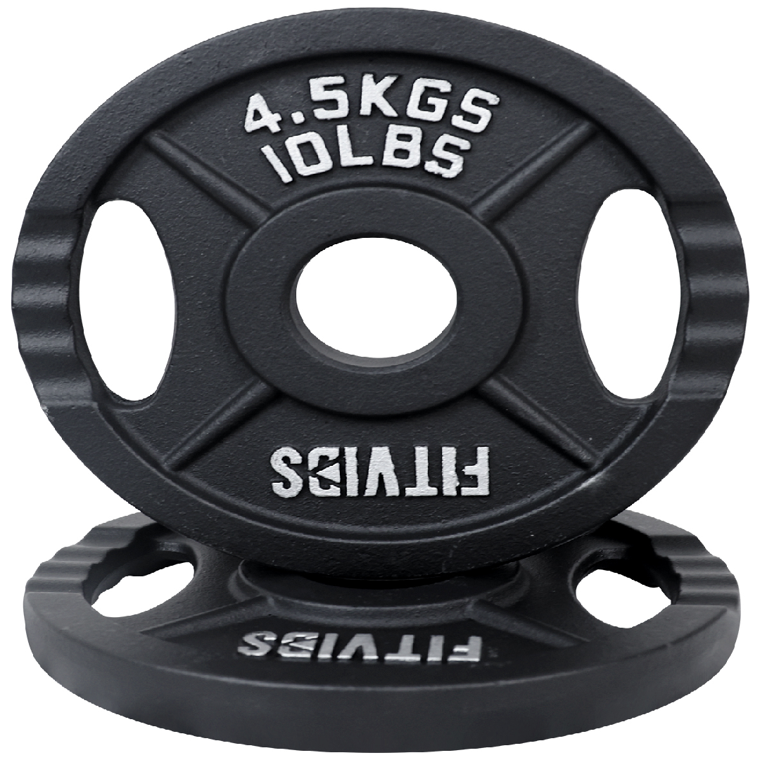 JMT-028490 Olympic 2-Inch Cast Iron Weight Plates for Strength Training - 25LB Pair
