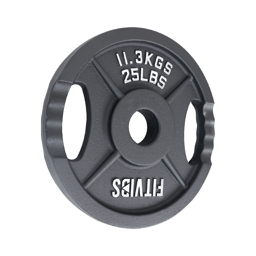 JMT-028490 Olympic 2-Inch Cast Iron Weight Plates for Strength Training - 25LB Pair
