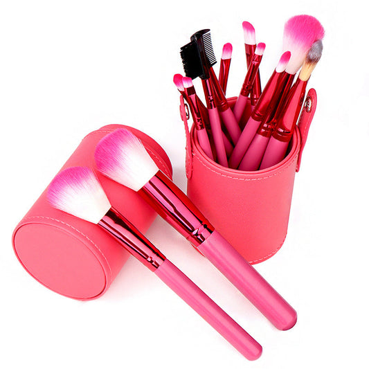 JMT-028682 Beginner's Beauty Tool Set in Multiple Colors - Red, Black, Green, Purple with Artificial Fiber Bristles
