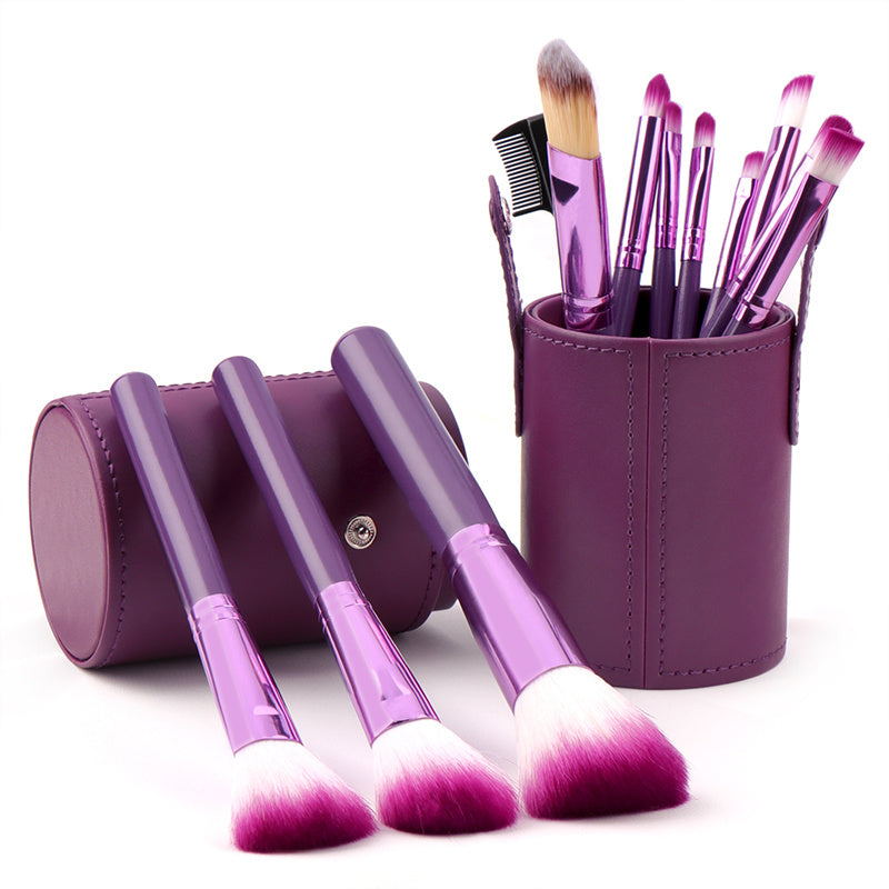 JMT-028682 Beginner's Beauty Tool Set in Multiple Colors - Red, Black, Green, Purple with Artificial Fiber Bristles