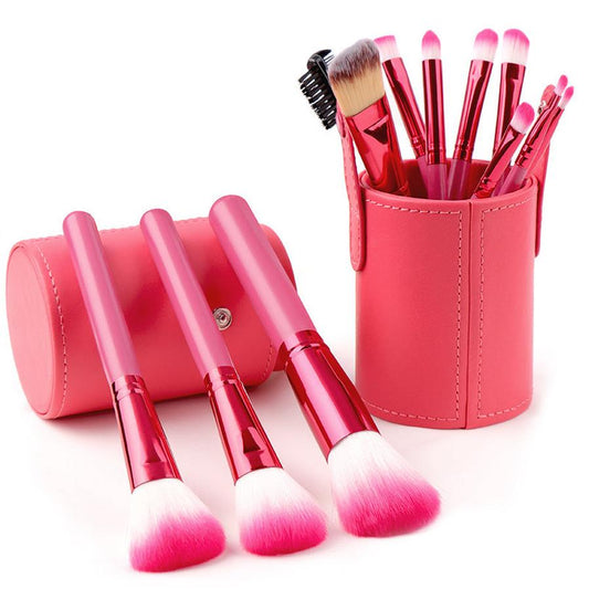 JMT-028682 Beginner's Beauty Tool Set in Multiple Colors - Red, Black, Green, Purple with Artificial Fiber Bristles