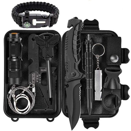 JMT-028938 10-in-1 Outdoor Survival Tool Set with First Aid Kit and Emergency Gear