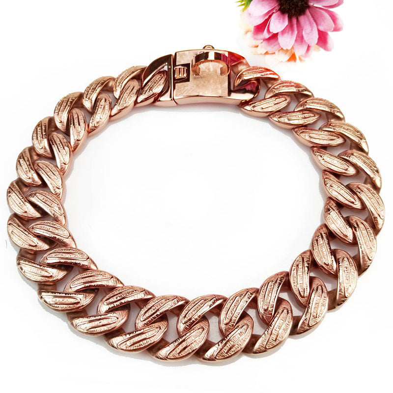 JMT-029066 Stainless Steel Leaf Shape Dog Collar - Durable and Scalable with Multiple Size Options in Gold, Steel, and Rose Gold