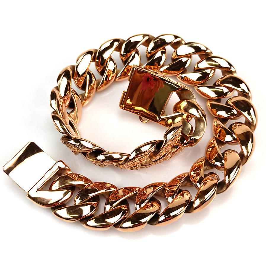 JMT-029066 Stainless Steel Leaf Shape Dog Collar - Durable and Scalable with Multiple Size Options in Gold, Steel, and Rose Gold