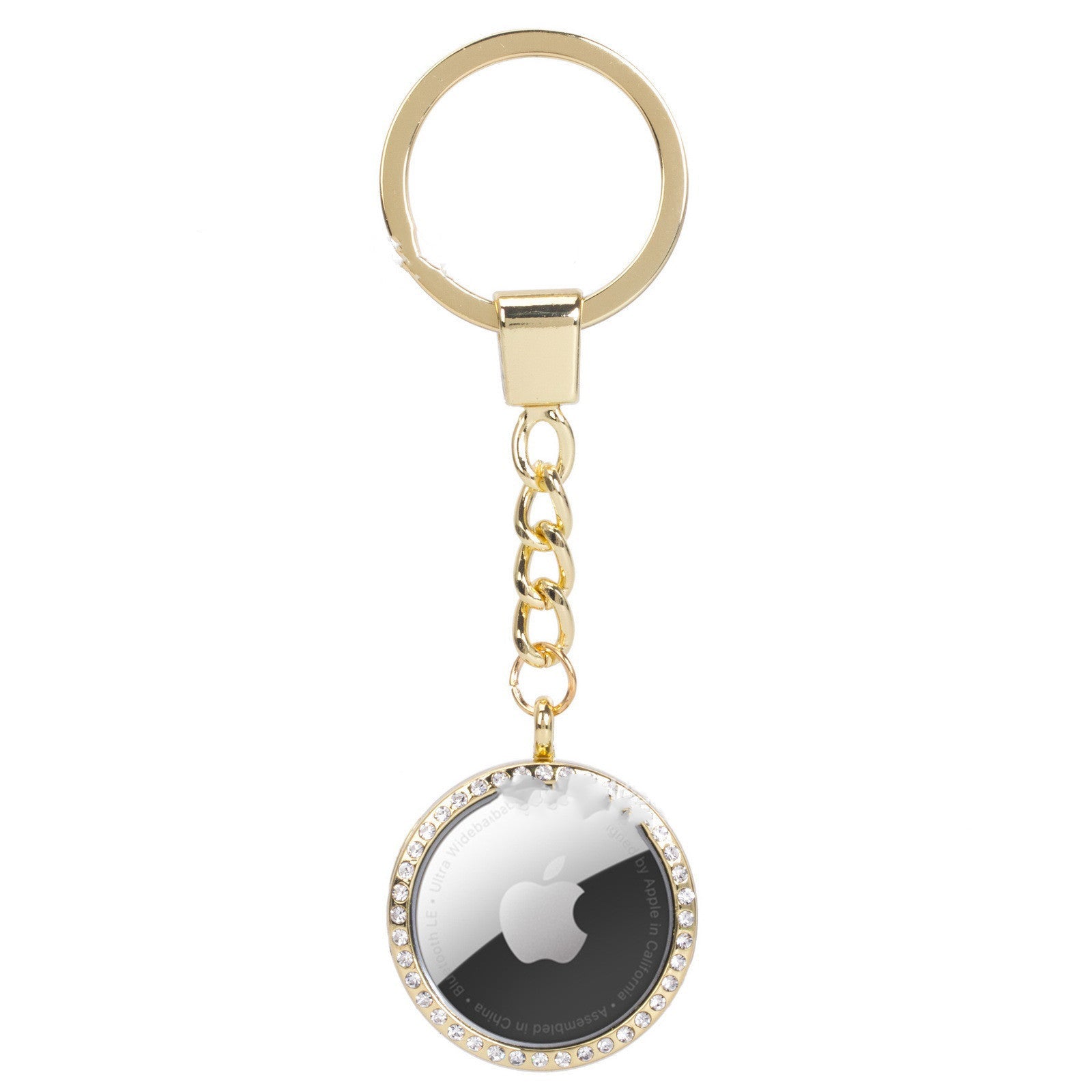 JMT-029258 Metal Diamond-Studded Anti-Lost Positioning Tracker Protective Cover - Luxury Flip Style