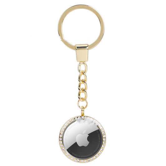 JMT-029258 Metal Diamond-Studded Anti-Lost Positioning Tracker Protective Cover - Luxury Flip Style