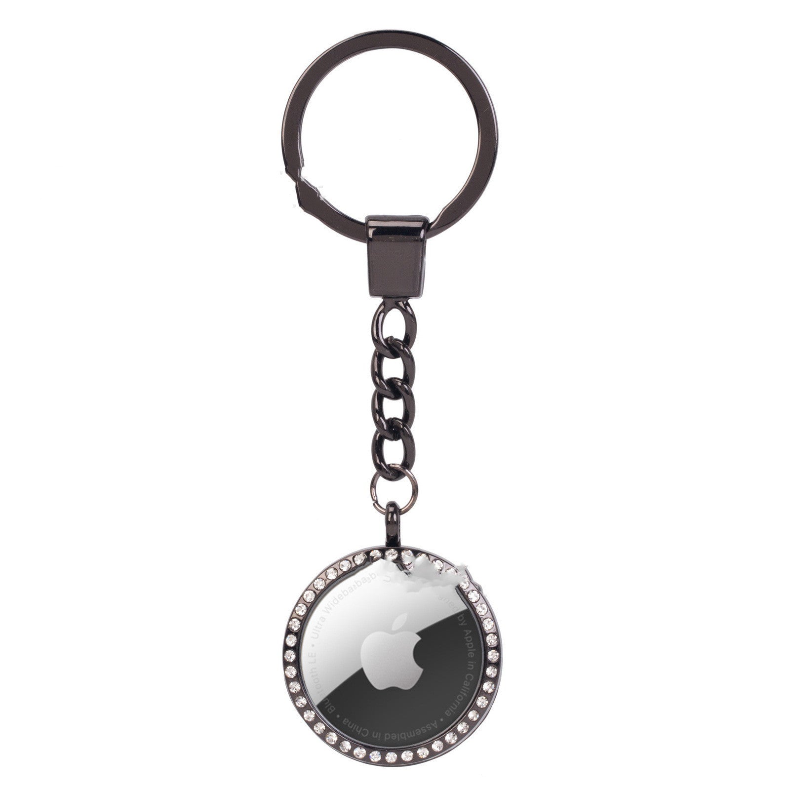 JMT-029258 Metal Diamond-Studded Anti-Lost Positioning Tracker Protective Cover - Luxury Flip Style