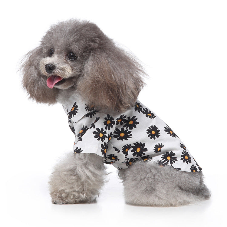 JMT-029322 Hawaiian Print Beach Plaid Shirt for Pets - Cotton Dog Apparel