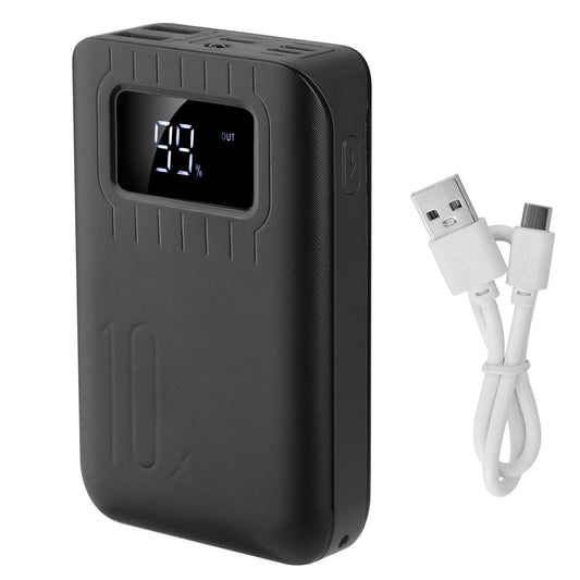 JMT-029578 10000mAh Portable Power Bank with Dual USB Ports, LCD Display and Emergency Flashlight