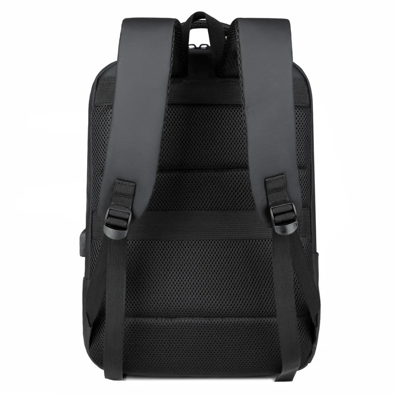 JMT-029578 Waterproof Nylon Laptop Backpack for Men & Women - USB Charging, 17 Inch Black Design