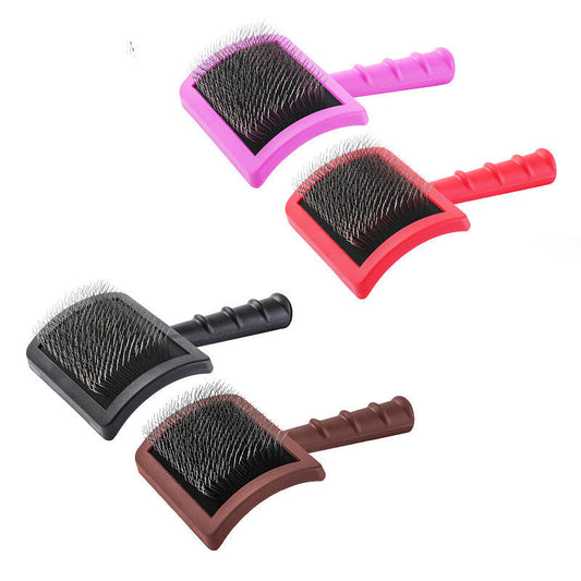 JMT-029642 Knot Comb for Dogs with Hard Stainless Steel Needles - Available in Pink, Red, Black, and Brown