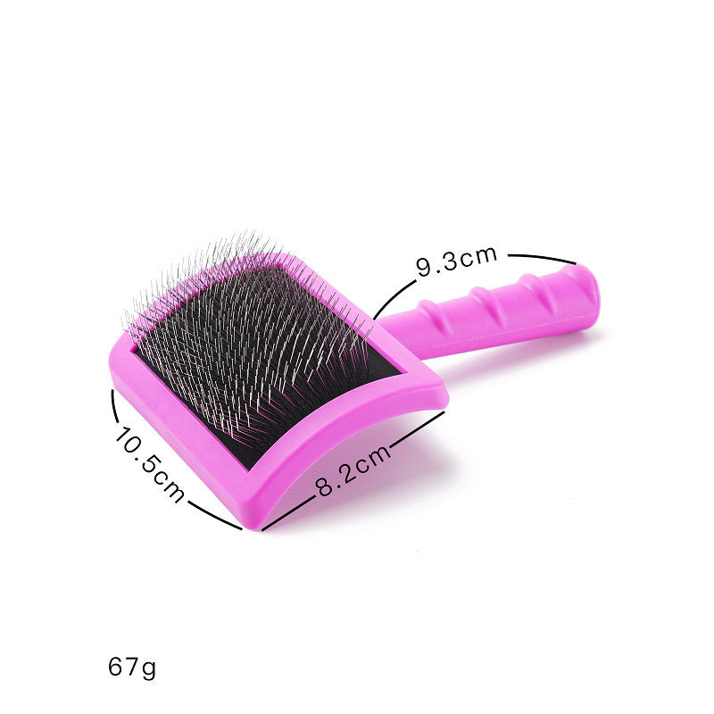 JMT-029642 Knot Comb for Dogs with Hard Stainless Steel Needles - Available in Pink, Red, Black, and Brown