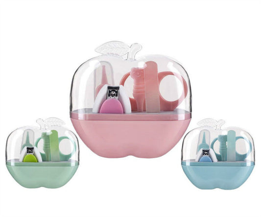 JMT-029706 Baby Nail Care Set - 5-Piece Grooming Kit in Pink, Green, or Blue, Compact Design, Stainless Steel and ABS Materials