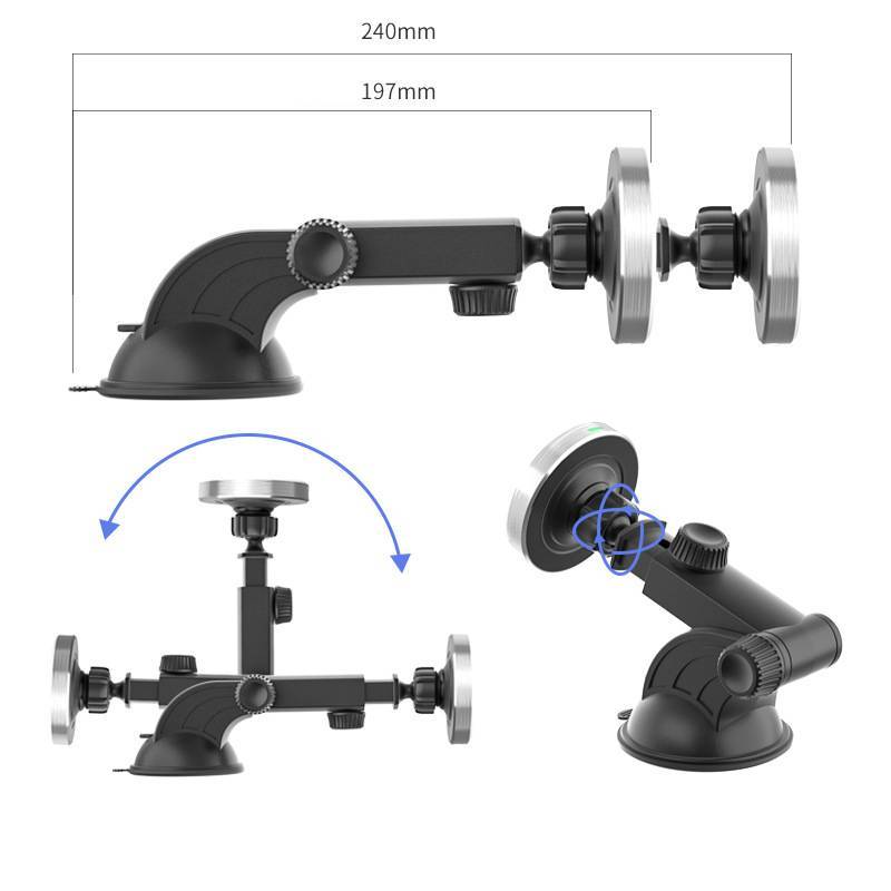 JMT-029898 Magnetic Wireless Car Charger for iPhone 12 Series - Fast Charging Dashboard Mount with 360° Rotation