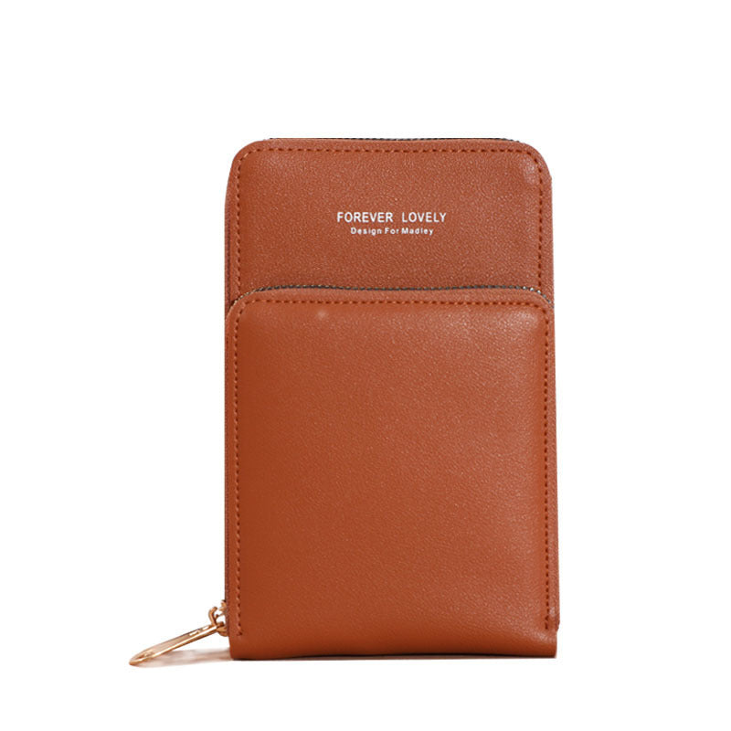 JMT-030090 Pure Color Small Diagonal Mini Wallet with Touch Screen, PU Leather, Multiple Colors Available