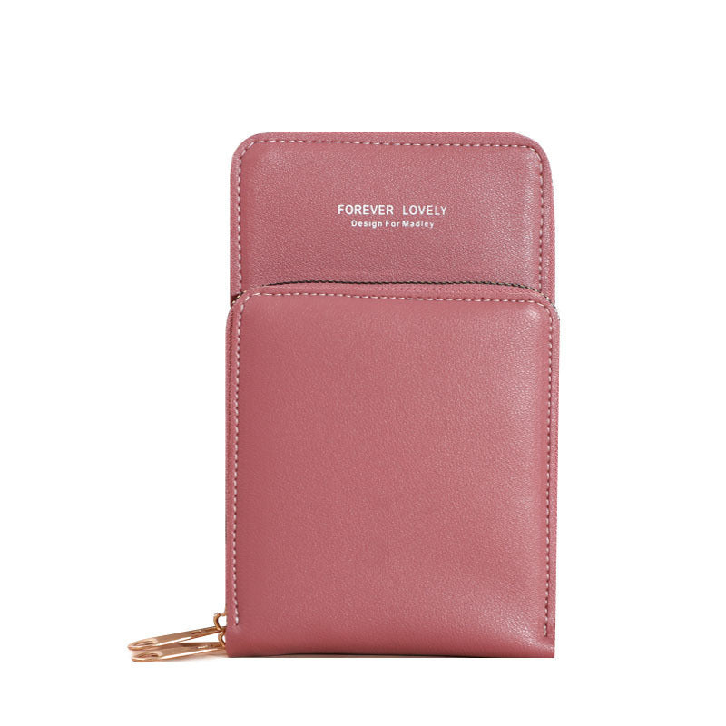 JMT-030090 Pure Color Small Diagonal Mini Wallet with Touch Screen, PU Leather, Multiple Colors Available