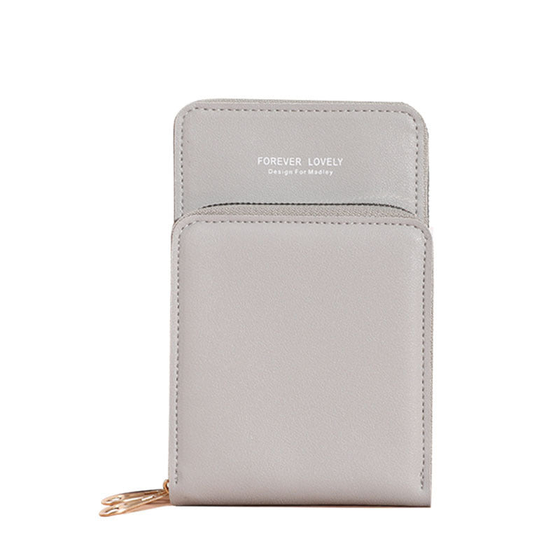 JMT-030090 Pure Color Small Diagonal Mini Wallet with Touch Screen, PU Leather, Multiple Colors Available
