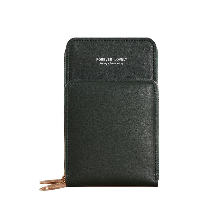 JMT-030090 Pure Color Small Diagonal Mini Wallet with Touch Screen, PU Leather, Multiple Colors Available