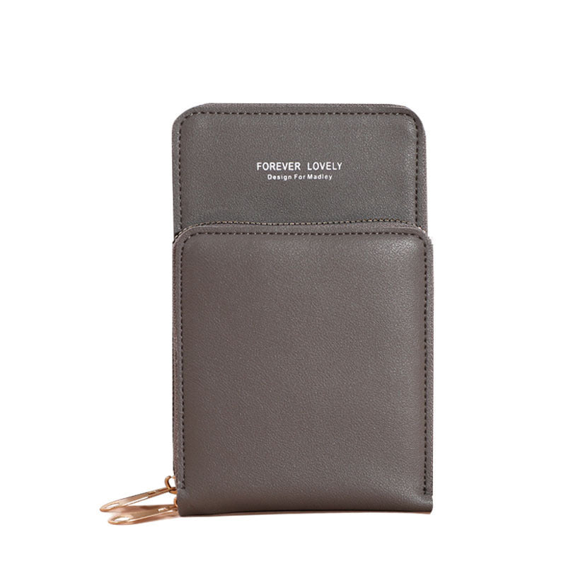 JMT-030090 Pure Color Small Diagonal Mini Wallet with Touch Screen, PU Leather, Multiple Colors Available