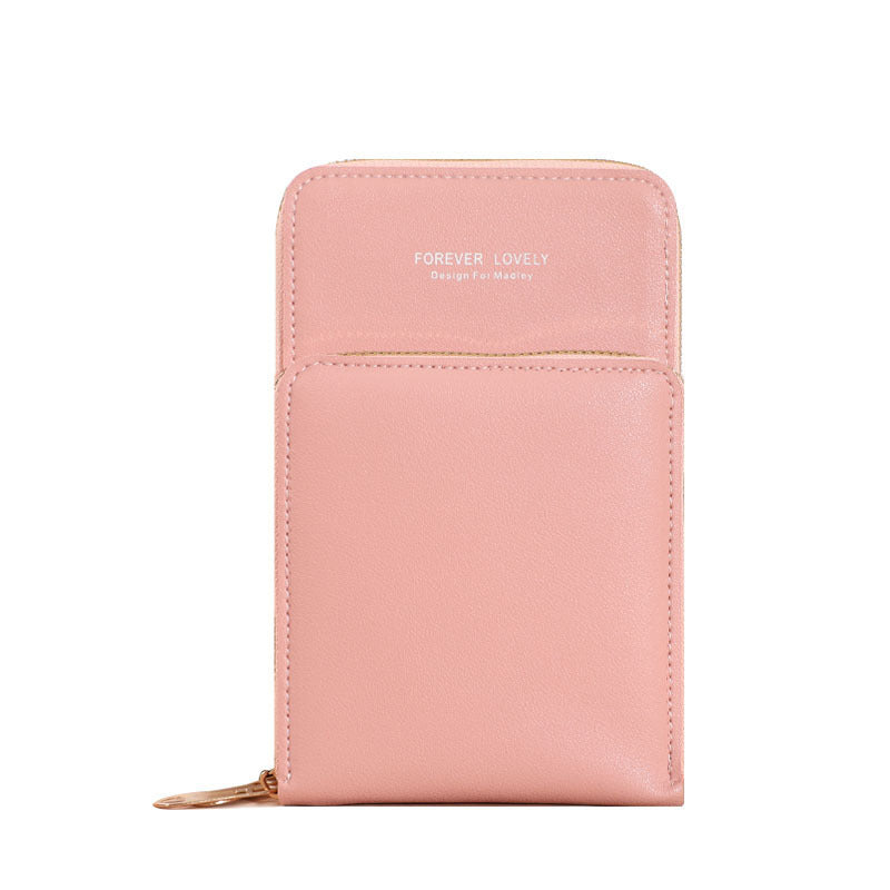 JMT-030090 Pure Color Small Diagonal Mini Wallet with Touch Screen, PU Leather, Multiple Colors Available