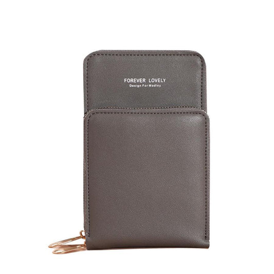 JMT-030090 Pure Color Small Diagonal Mini Wallet with Touch Screen, PU Leather, Multiple Colors Available