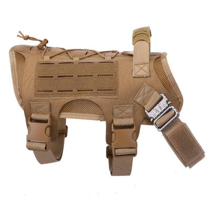 JMT-030474 Tactical Dog Vest with Waterproof 1000D Nylon, Adjustable Fit and MOLLE System, Breathable Mesh for Outdoor Use