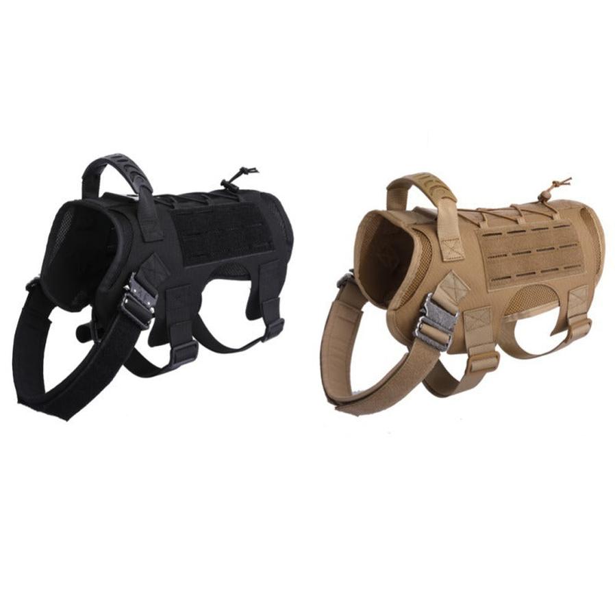 JMT-030474 Tactical Dog Vest with Waterproof 1000D Nylon, Adjustable Fit and MOLLE System, Breathable Mesh for Outdoor Use
