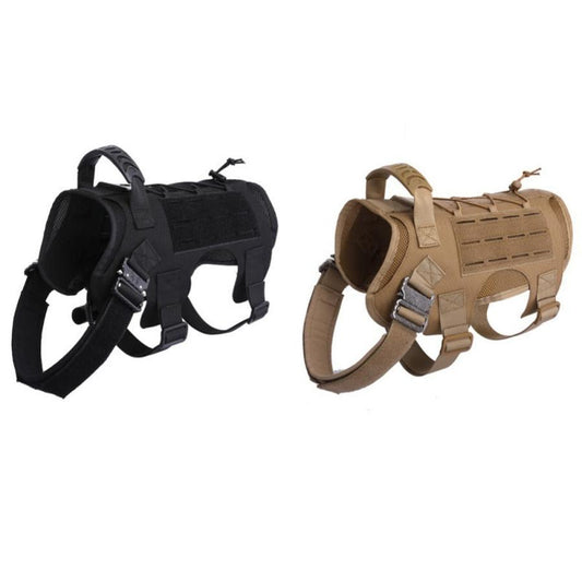 JMT-030474 Tactical Dog Vest with Waterproof 1000D Nylon, Adjustable Fit and MOLLE System, Breathable Mesh for Outdoor Use