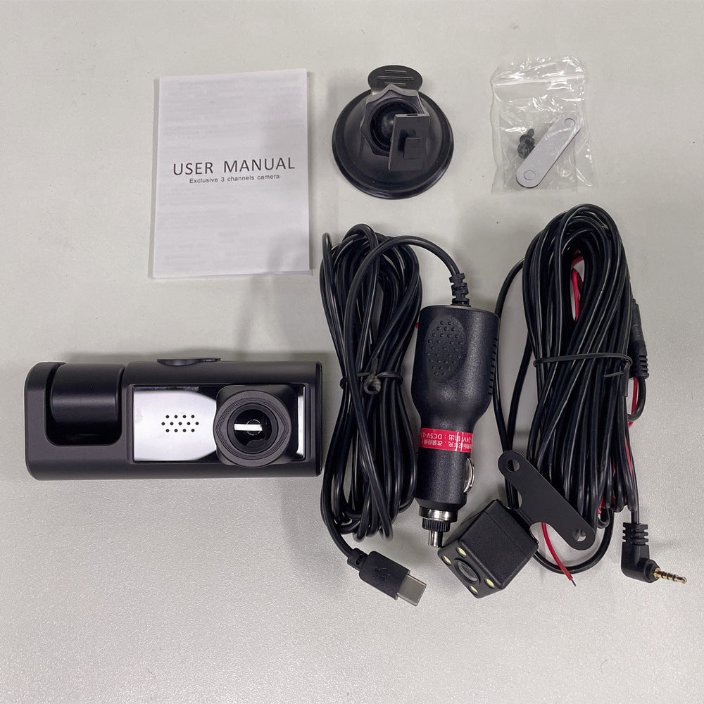 JMT-030474 Three-Lens Night Vision Vehicle Data Recorder for Enhanced Driving Safety