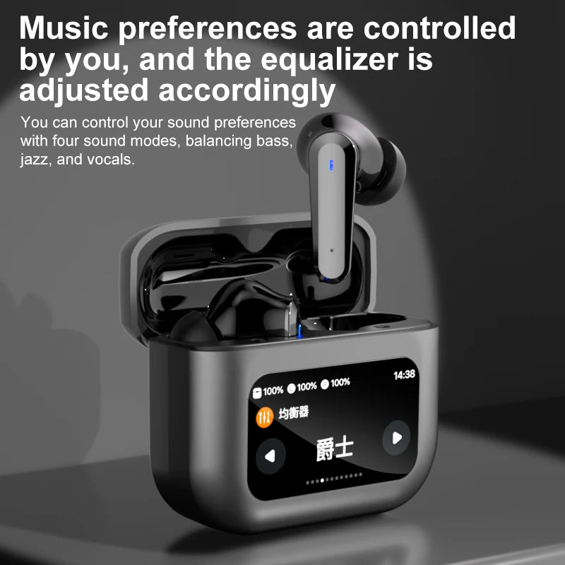 JMT-030730 AI Translation Bluetooth Headphones with ANC Noise Reduction and LCD Screen Battery Indicator