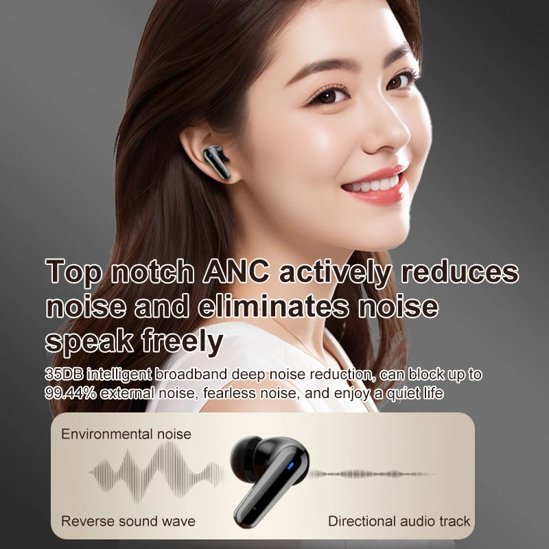 JMT-030730 AI Translation Bluetooth Headphones with ANC Noise Reduction and LCD Screen Battery Indicator