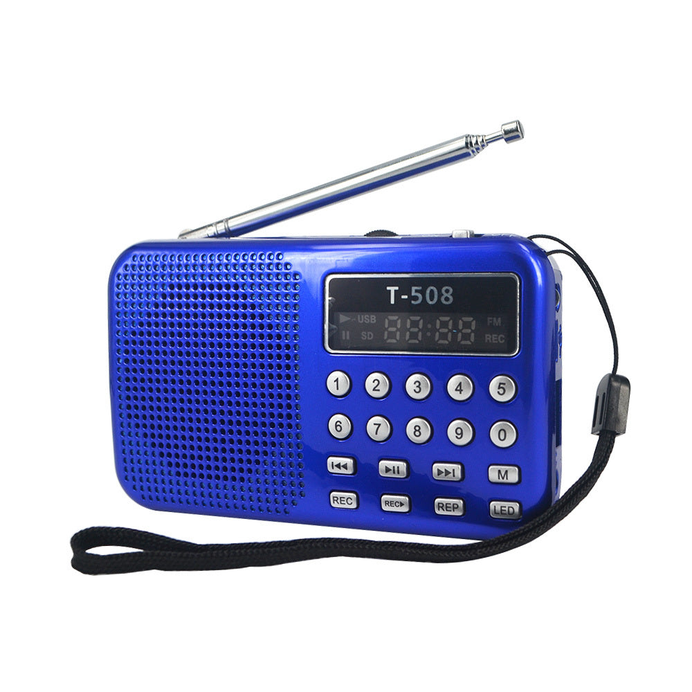 JMT-030730 Mini Portable Dual Band Rechargeable Stereo Speaker with LED Display and FM Radio, Compatible with Multiple Devices
