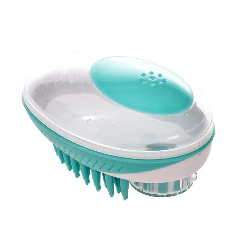 JMT-030794 Silicone Bath Brush and Massage Comb for Dogs and Cats with Liquid Storage Feature
