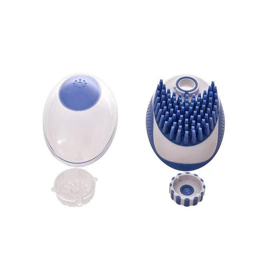 JMT-030794 Silicone Bath Brush and Massage Comb for Dogs and Cats with Liquid Storage Feature