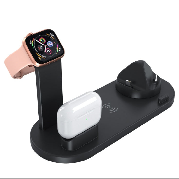 JMT-031050 Three-in-One Wireless Charging Station with 360° Rotating Cradle for Smartphones, Smartwatches, and Wireless Earbuds - Fast Charging Capability